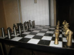 Schaaktafel en schaakstukken